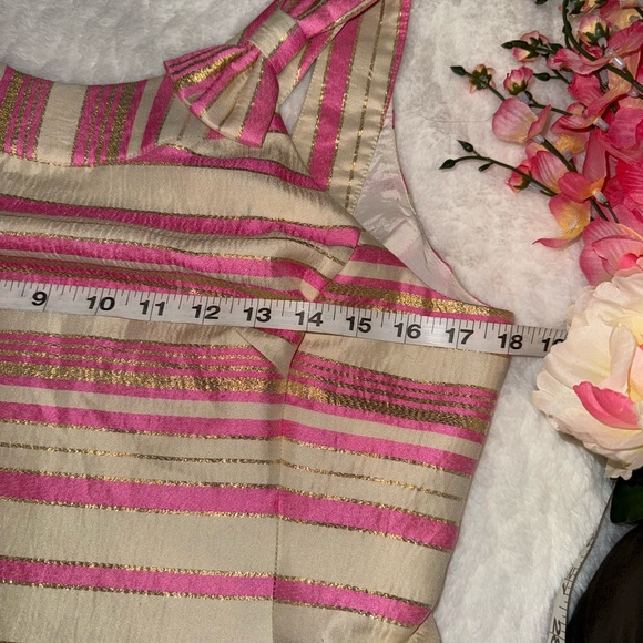 Lilly Pulitzer Pink and Cream Striped Dress Size 8 - Picture 7 of 8